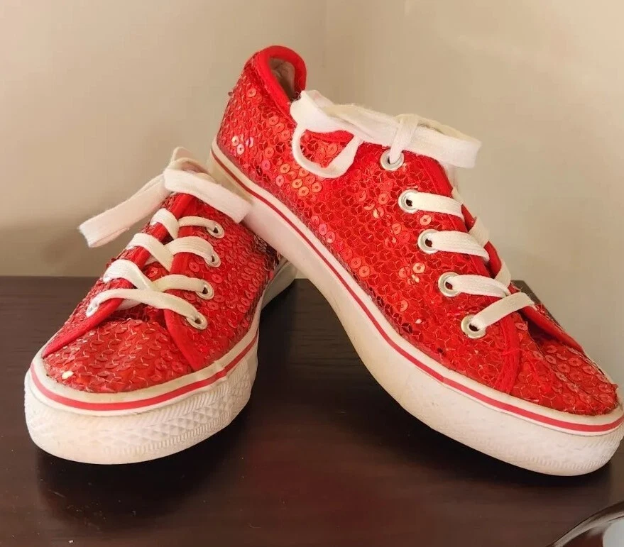 Women's Red Sequin Shoes