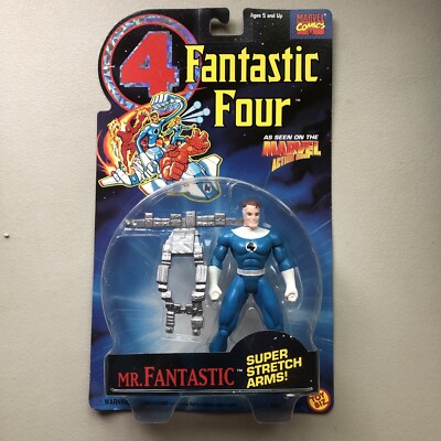 Marvel Fantastic Four Mr Fantastic Super Stretch Arms Action Figure, 1994, 45107