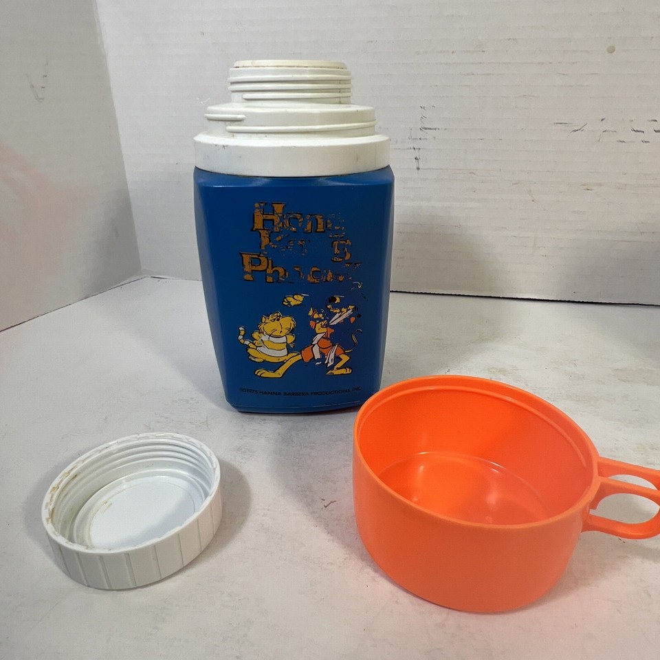 VINTAGE 1975 Hong Kong Phooey Metal Lunchbox Lunch Box Plastic Thermos