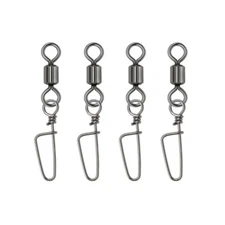 30pcs/100pcs Fishing Snaps Swivels Rolling Swivels with Coastlock Snaps Tackle