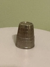 Thimble Vintage Silver Tone West Germany #10 17mm Metal Thimble Sewing Quilting