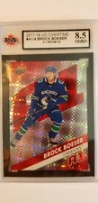 Brock Boeser 2017-18 UD Overtime A1 Red Rookie Hockey Card #8/25 KSA Graded 8.5