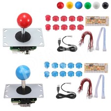 Kit de joystick arcade hágalo usted mismo para 2 jugadores cable de 5 pines botones 24/30 mm codificador USB stock en EE. UU.