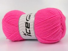 4-Skein Lot Sock Unicolor Yarn Superwash Wool 4x100g/420m Candy Pink