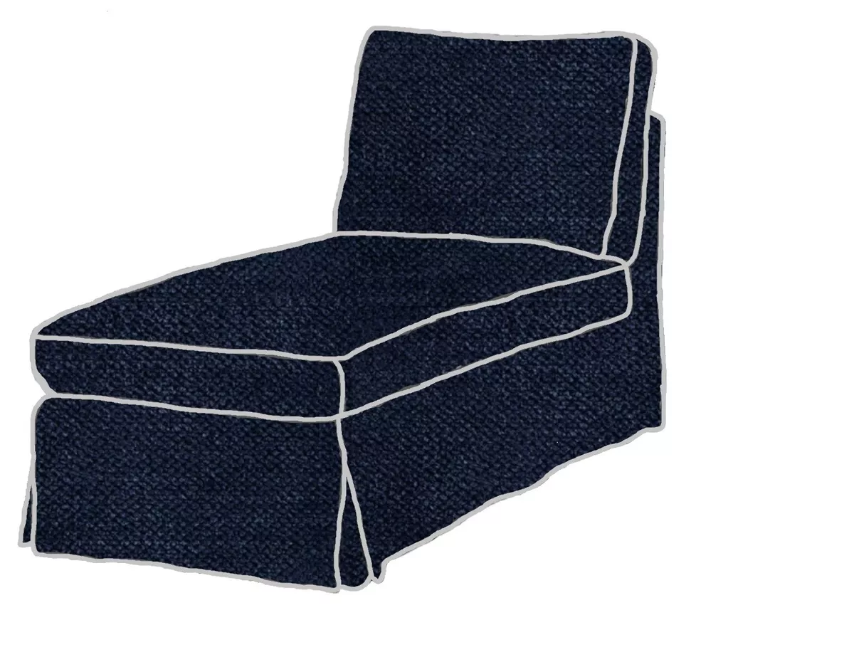 IKEA Ektorp Chaise Slipcover Vellinge Blue Free Sanding Chaise