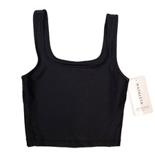 Athleta Shanti Shine Crop Tank Top XXS Black Workout Gym Beach Running Fitness