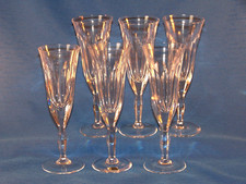 6 Peil & Puntzler / WMF ? Kristallglas Sekt / Wein-Gläser, massiv, Linsenschliff