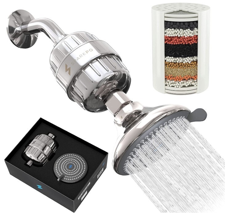 Juego de cabezal de ducha filtrado de lujo filtro de 12 etapas multi-spray elimina el cloro