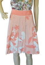 Vintage 90s y2k Liz Claiborne Pastel Cotton Floral Pleated Skirt Womens Size 8
