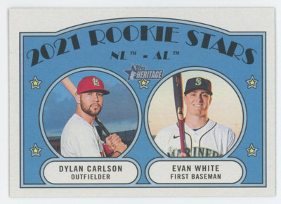 2021 Topps Heritage Dylan Carlson Evan White Rookie Stars #295