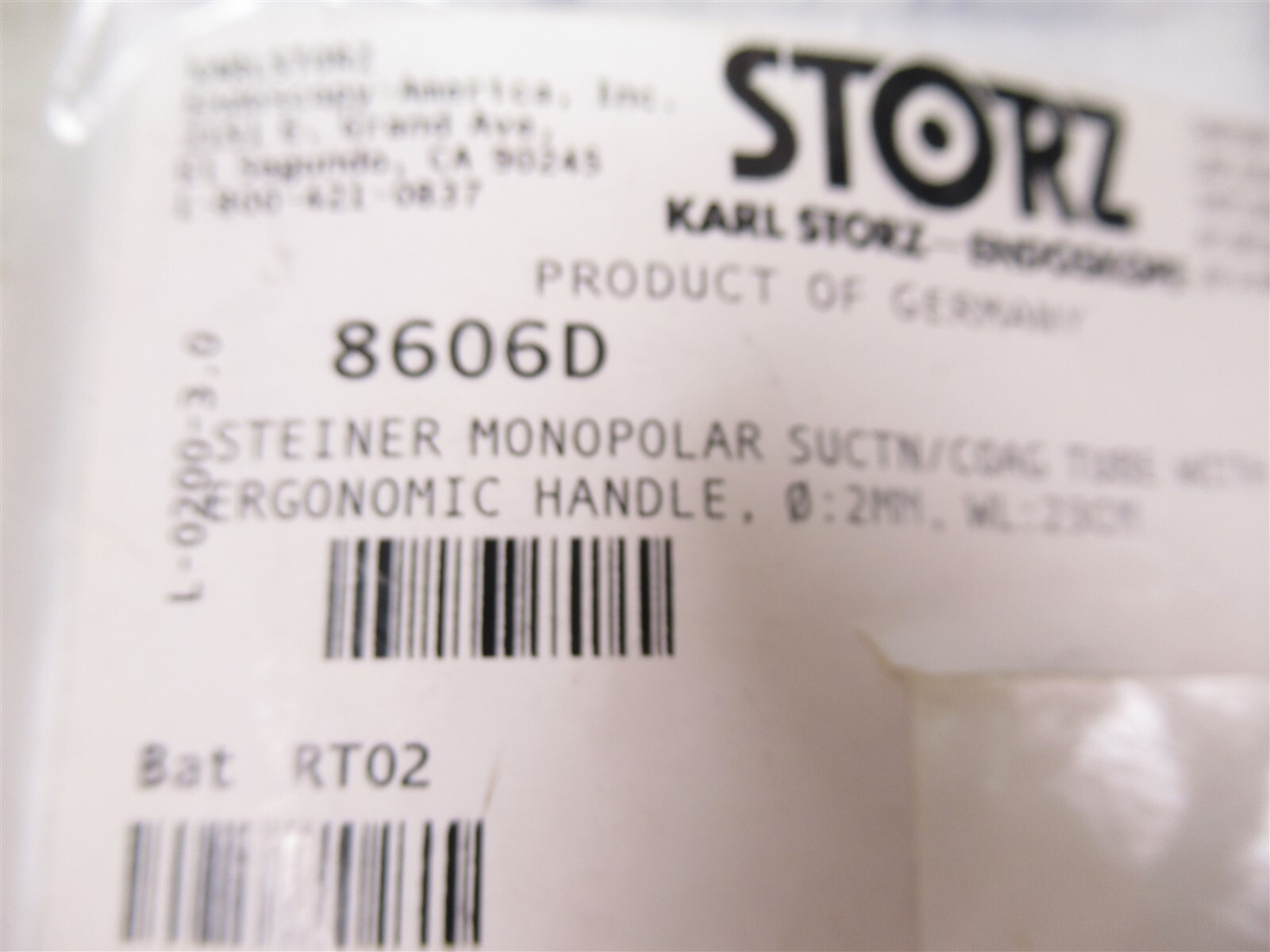 Karl Storz 8606D Steiner Monopolar Coagulation Suction Tube LASER