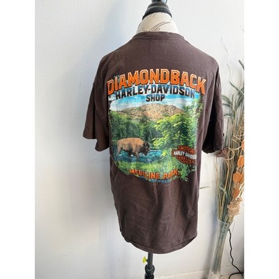 Harley-Davidson Diamondback Medicine Park Oklahoma Bison Graphic T-Shirt Mens XL