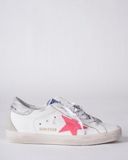 Golden Goose Women s Superstar Size 38 White/Lobster Fluo/Silver New.