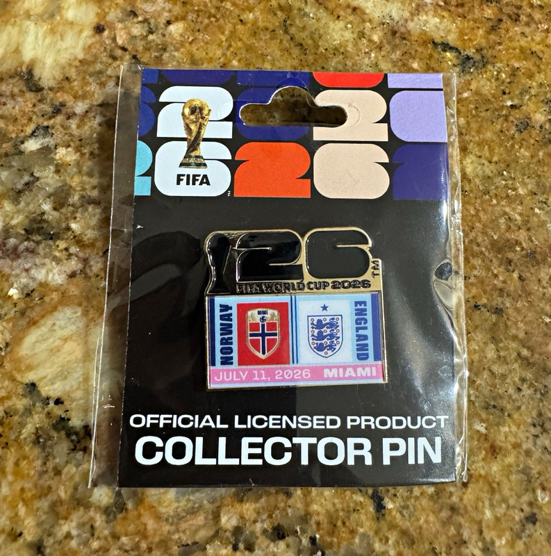 FIFA World Cup 2026 Officially Licensed Gameday Pin Norway vs England 7/11