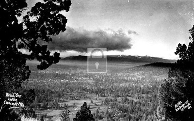 Birds Eye View Cascade Mountains Bend Oregon OR - Reprint