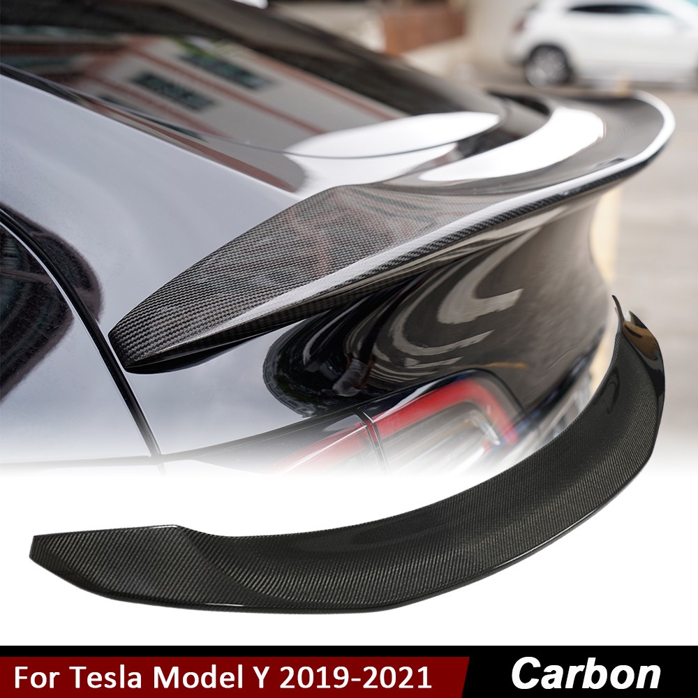 For Tesla Model Y 2019-2023 REAL CARBON FIBER Rear Trunk Spoiler Boot Wing Lip