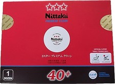 Nittaku 3-Star Premium Clean Table Tennis Balls, ITTF Approved 40mm 12pcs White
