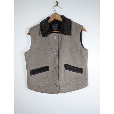 Wooly Bully Lined Vest Women's Size Medium Faux Fur Lined Western Outdoor Warm
