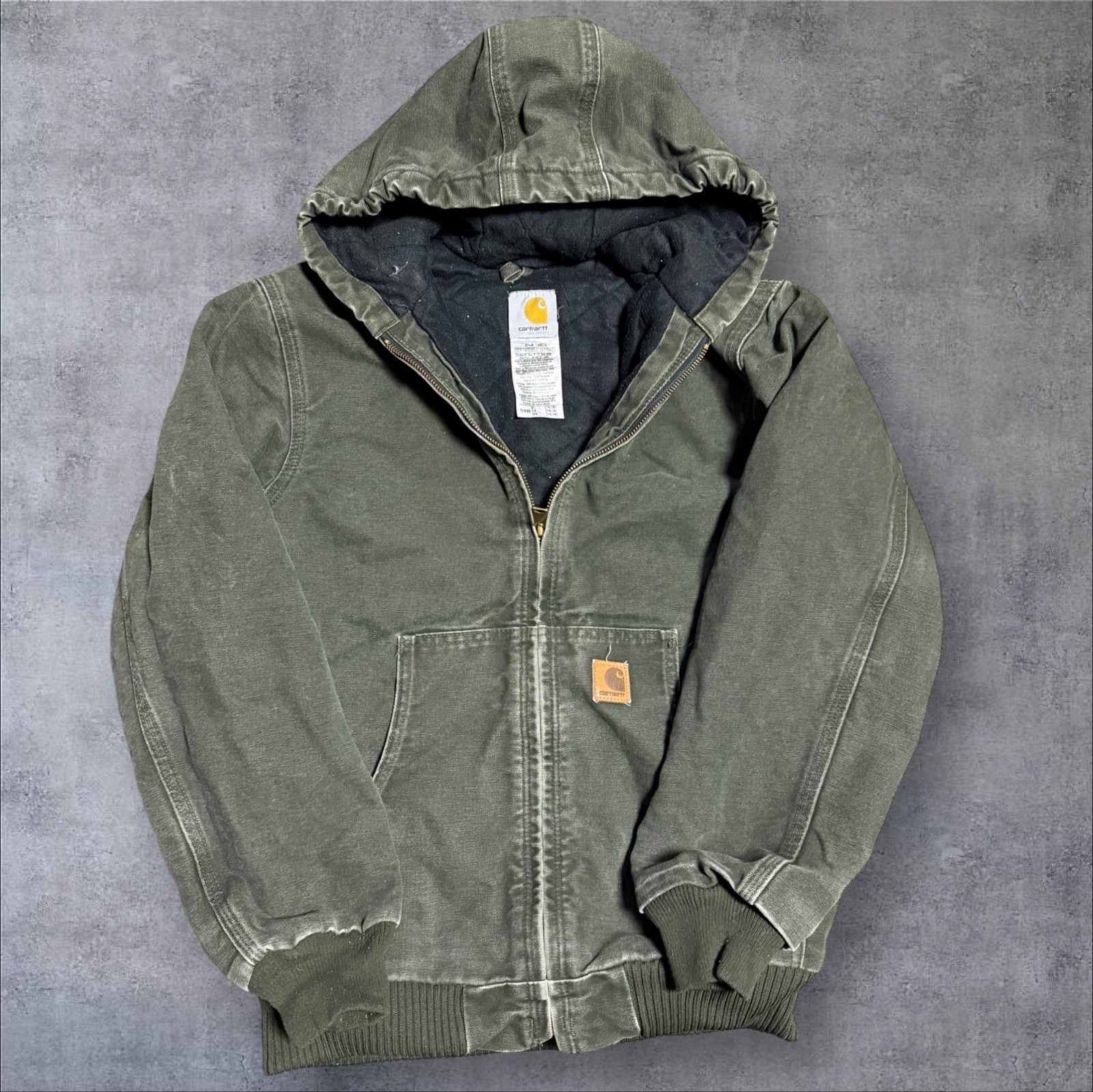 Carhartt Sandstone Jacket Quilt Lined Youth XL (14/16) YYJ130 MOS Moss Green