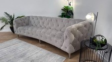 Sofology Alchemist Fabric 4 Seater in Plush Silver