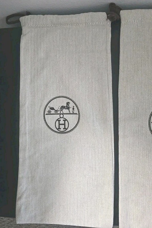 Hermes Dust Bags Draw string top 15” x 7” Pair H 