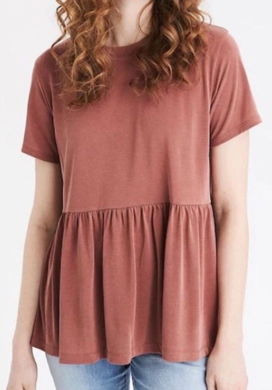 American Eagle Outfitters Peplum Top Women Size S Peplum Short Sleeves
