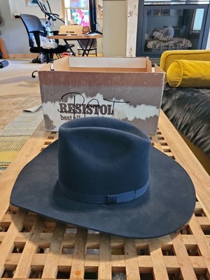 Vintage Resistol 3X Beaver Felt Cowboy Hat Sz 7 Western Navy Blue 4hi Sierra