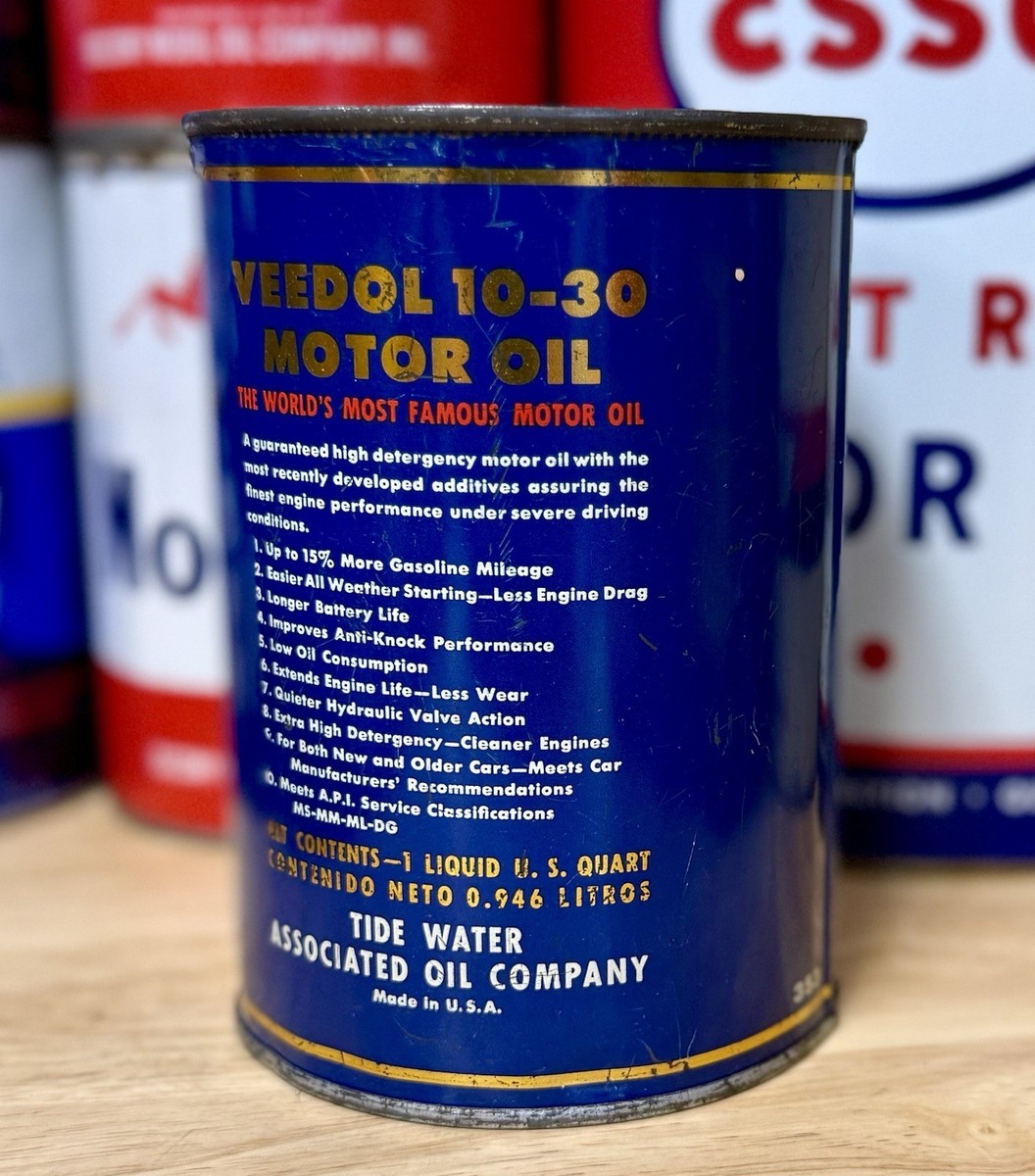 Vintage Veedol Flying A 10-30 Motor Oil Can Quart Empty | eBay