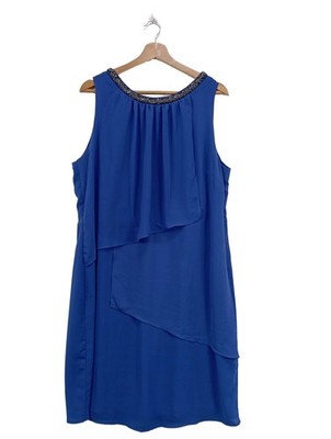 HEINE Cocktailkleid Damen Kleid Gr. DE 46 blau Elegant