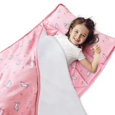 Toddler Nap Mat with Pillow and Blanket Kids Sleeping Bag for Preschool Daycare