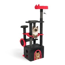 53" Large Cat Tree Gothic Cat Scratching Tower with Padded Perch Spacious Condo