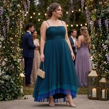 Chelsea28 Navy Blue Tulle Maxi Dress Size 3X Tiered Romantic Fairycore Ethereal