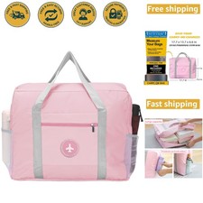 Stylish Pink Foldable Travel Duffel Bag - Perfect for Gym  Weekend Getaways