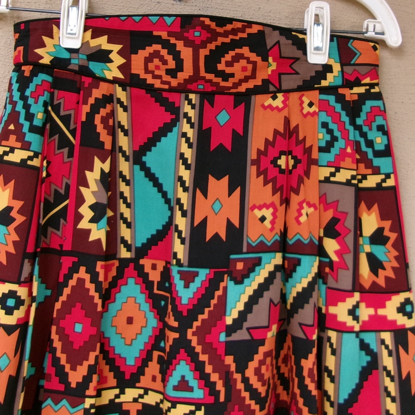 Doncaster Vtg. SW Tribal Patchwork Pattern Skirt … - image 7