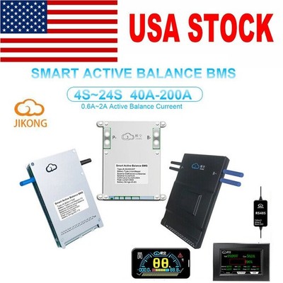 8S-24S 60A-200A BMS LiFePo4 Li-ion 0.6A 1A 2A Active Balance Board SDE US Lot