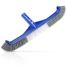 Pool Brush Head 17" Pool Brushes Cleaning Walls Curved Ends Nylon EZ Clip