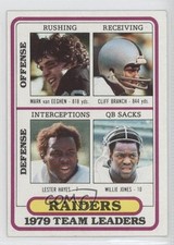 1980 Topps Team Leaders Mark van Eeghen Cliff Branch Lester Hayes #468 1c4