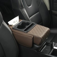 Portable Car Armrest Pad PU Leather Storage Box Center Console Armrest Cushion/