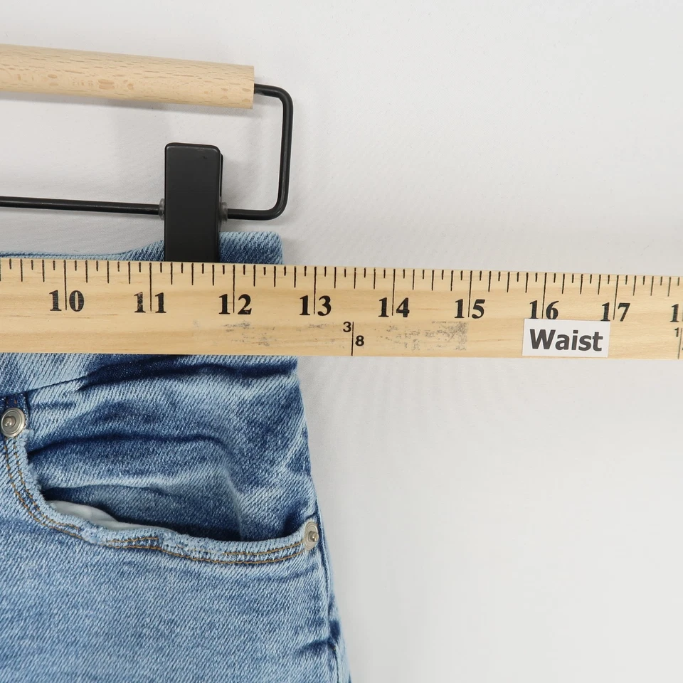 Pantalones de mezclilla Good American Good Waist Palazzo para mujer 4 azules recortados pierna ancha tiro alto Foto 4 de 4