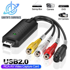 USB2.0 Audio Video Capture Card Adapter USB 2.0 to RCA VHS TV DVD VCR Video Capt