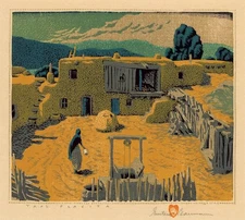 Gustave Baumann : Taos Placita : Archival Art Print