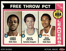 1974 Topps #210 James Jones ABA Free Throw Leaders Stars / Cougars 8 - NM/MT