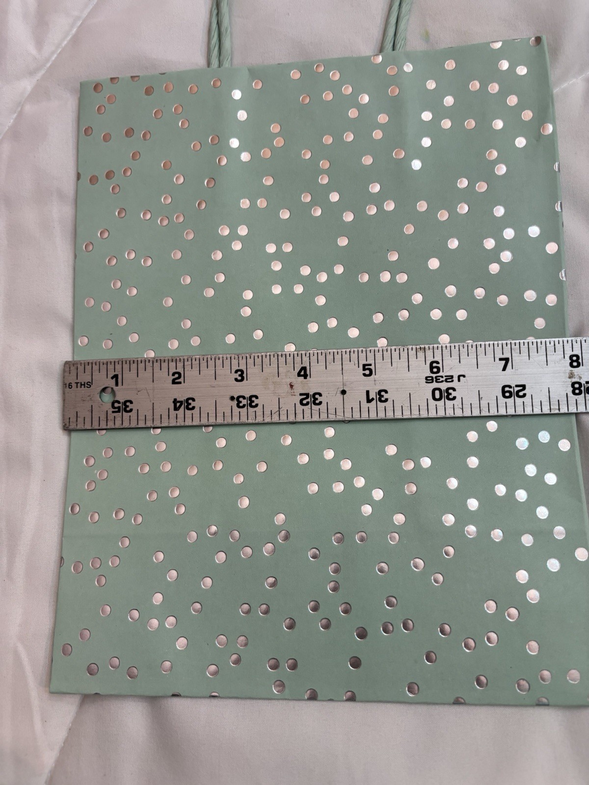 6 Silver Foil Dots Gift Bags - Spritz: Polka Dot Paper 8x10