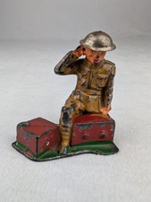Vintage 1930's Barclay Toy Soldier Radio Wireless Operator Missing Antenna