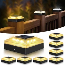 4x4'' Solar Post Cap Lights 3 Modes Dimmable Outdoor Garden Yard Deck Fence Lamp