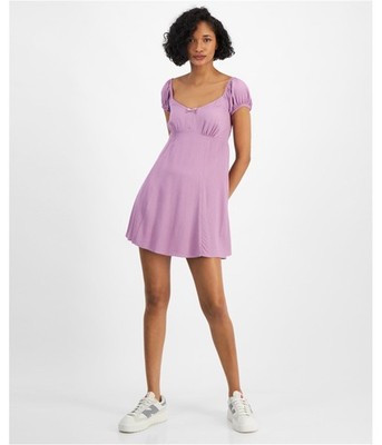 Self Esteem Womens Textured Mini Dress, Purple, Juniors, X-Large