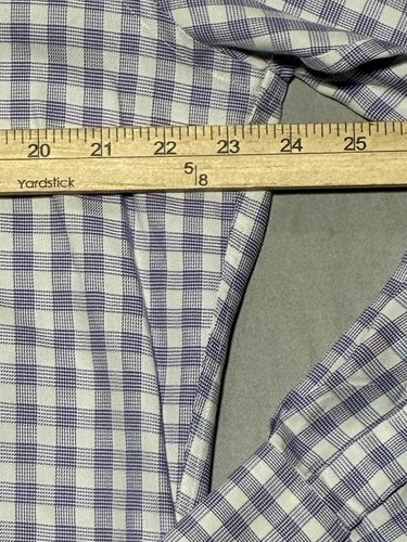 David Donahue Shirt Mens 16.5 Trim Fit Purple Check Button Up Long Sleeve Cotton - Picture 11 of 14
