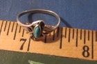 VINTAGE SOUTHWEST STERLING SILVER & TURQUOISE RING VERY DELICATE SIZE 6 1/2