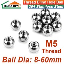 304 Stainless Steel Balls With M5 Metric Female Thread Half Hole Blind Hole Ball