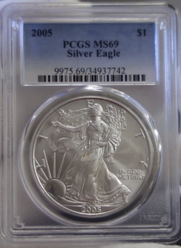 2005 US Silver Eagle $1 PCGS MS69